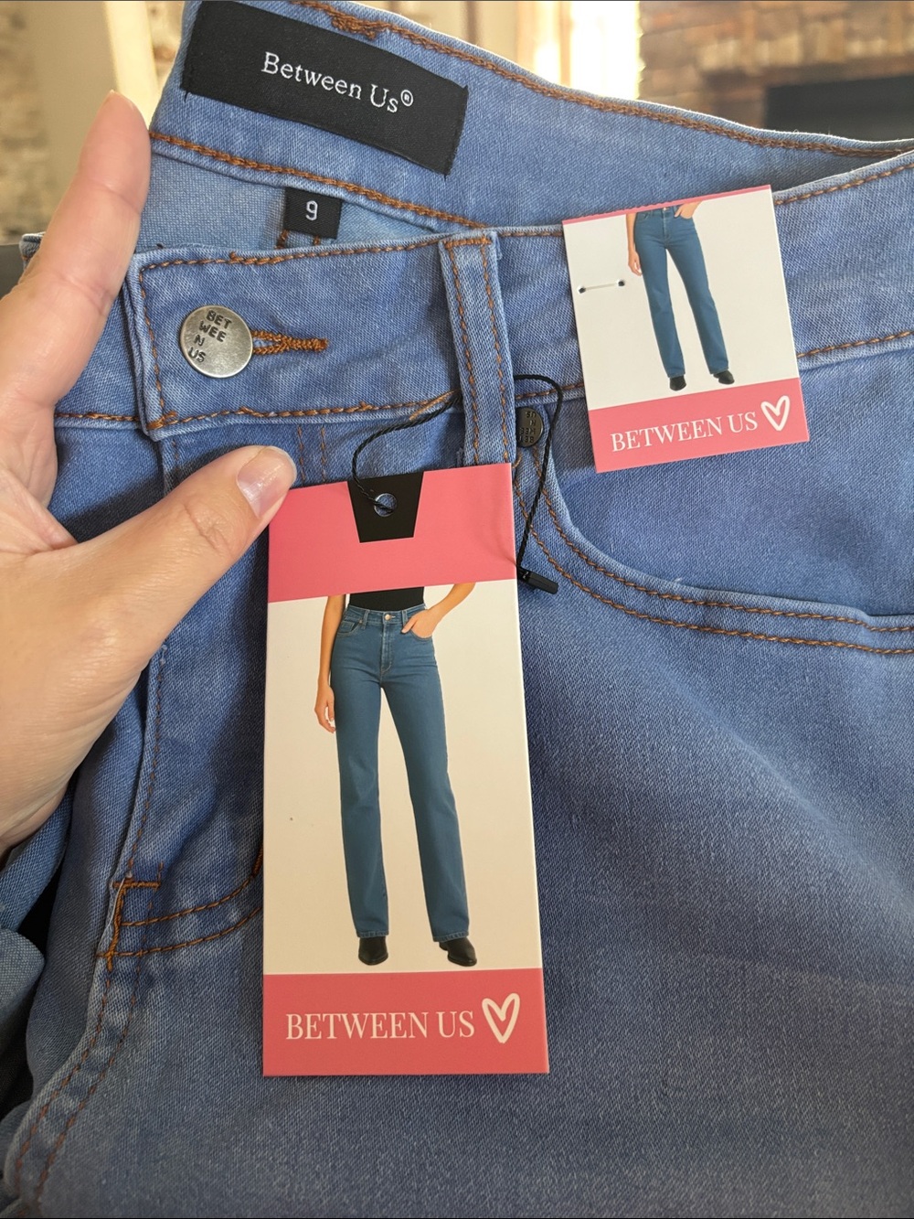 Between Us Women's Straight Jeans in Light Blue